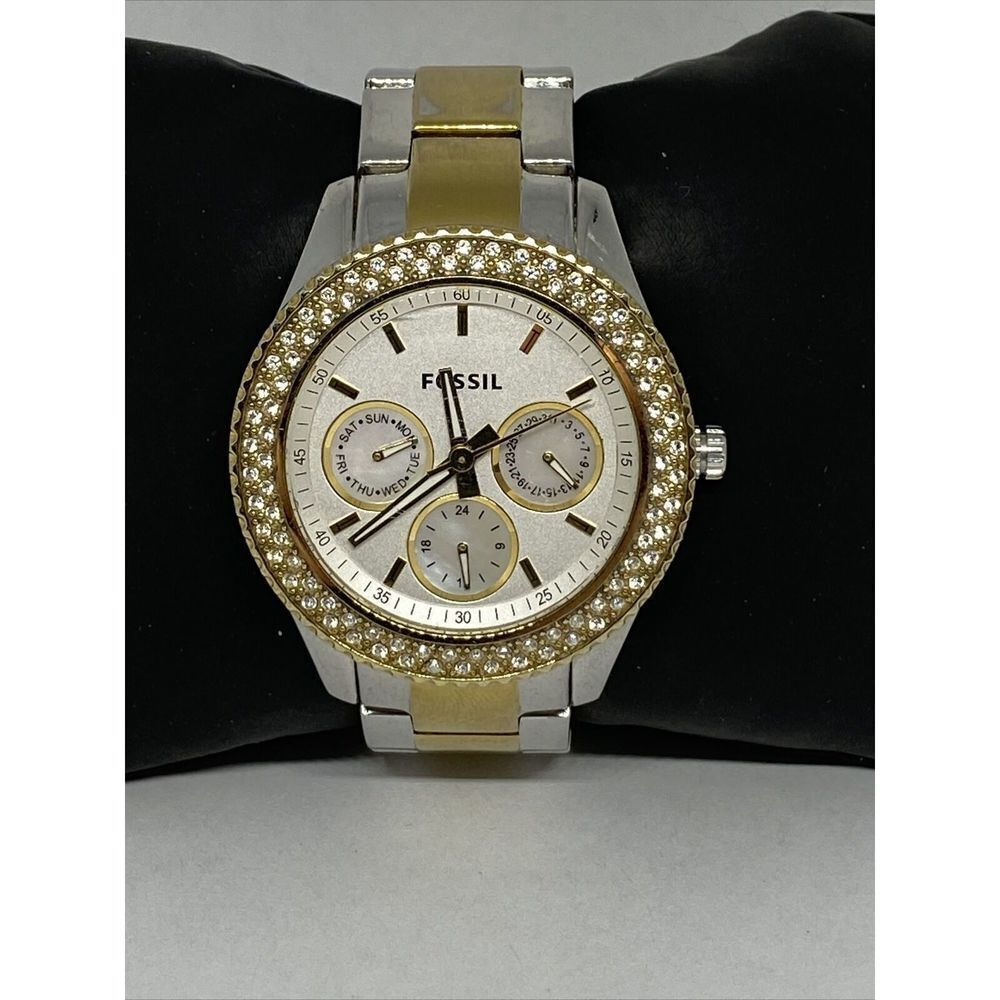Fossil ES2944 Women's Gold Stainless Steel White Analog Dial Quartz Watch QB492